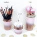 Gold Pink mason jar gold decor pink makeup brush holder