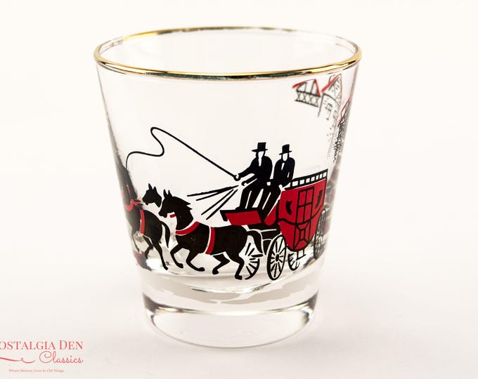 Vintage Libbey Stagecoach Carriage Glasses| MCM Old Fashioned 6 oz. Glasses | Set Of 6