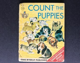 Count the Puppies by Carolyn Dee Illustrated by Mary Whilldin Vintage Rand McNally Junior Elf Book