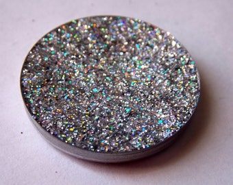 BISCUIT ~ holographic silver pressed glitter eyeshadow, eye glitter, holographic cruelty free makeup, duochrome eyeshadow, vegan makeup