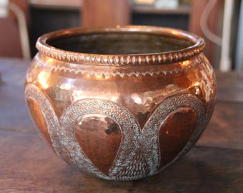 Planteur, casserole en cuivre, Français jardiniere cuivre vintage, Vintage en cuivre en cuivre jardinière, jardinière vintage Français, jardinière en cuivre, Français Français