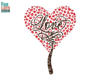 Wedding Tree SVG, Love Tree, Wedding SVG, present, heart shaped Tree , heart, Tree, together, love, paper cut, Cutting File, svg png dxf