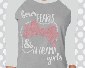 Bows, Pearls and Alabama Girls svg, Alabama svg, Cut file, SVG, Bama svg, Elephant, clip art, Download, Texas, U of, commercial use, dxf