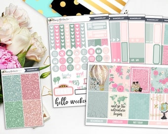 Wanderlust Full Weekly Planner Sticker Kit | for use with Erin Condren Lifeplanner™, Filofax, Personal, A5, Happy Planner