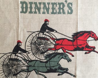 Vintage Tammis Keefe kitchen tea towel - DINNER'S READY!!