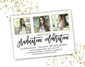 Photo Graduation Invitation, Graduation Party Invitation, Modern Grad Party Invitation, Printable Graduation Invitation