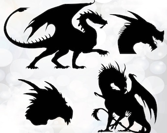 Dragons Svg - Game of thrones dragons svg - Dragon cut files - png, svg files for cricut, cameo - Dragon Digital - Dragon Silhouette