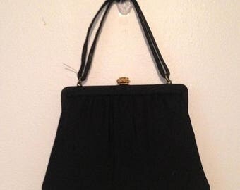 Anniversary Sale Vintage Black Handbag with Change Purse