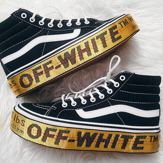 tape womens belt Vans Off Platform Custom White Inspired Womens SLIM HI Sk8