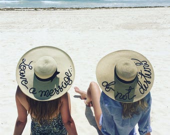 Ships from NC, USA Custom Personalized Sun hat sequin detail, 6" brim, do not disturb, custom sun hat, hello sunshine, tequila por favor