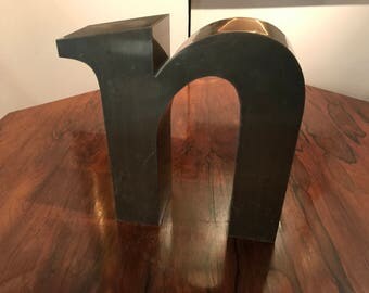 Vintage metal letter N