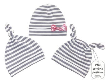 Baby hat set, baby hat sewing patterns, baby sewing patterns