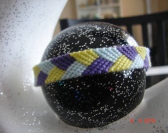 woven Friendship Bracelet purple blue yellow