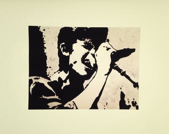 Shawn Mendes in concert 2017-print of original drawing created with pencil, pen and Eraser