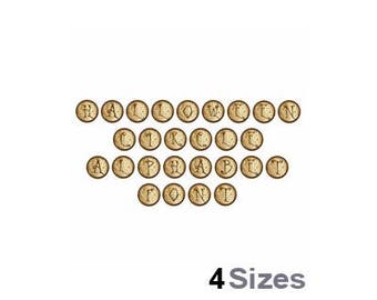 Halloween Circle Alphabet - Machine Embroidery Font