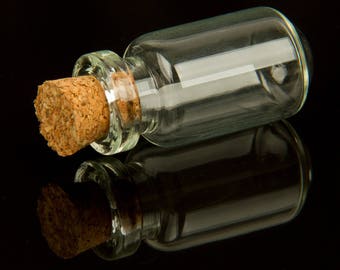 Set of 5 mini-fioles glass with Cork (27x13mm) - 89103