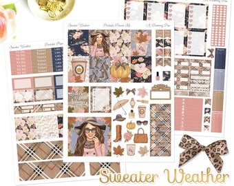 Sweater Weather - Printable Planner Stickers - Instant Download