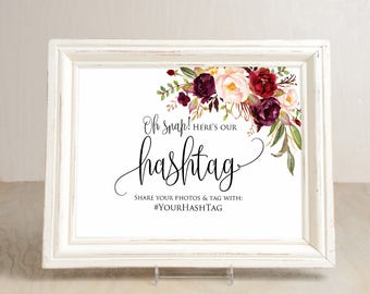 Hashtag Wedding Sign, Wedding Hashtag Sign, Your Hashtag Sign, Hashtag Template, Editable Wedding Sign, #A047, INSTANT DOWNLOAD Editable PDF