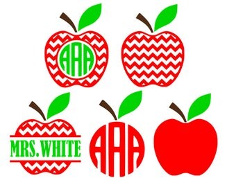 Chevron apple svg, apple monogram svg, back to school svg,apple svg,teacher monogram svg,teacher svg, split apple svg,monogram svg,svg files
