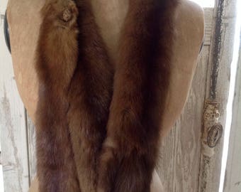 Stunning Vintage 1940s mink stole 3 pelts
