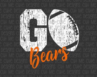 SVG DXF PNG cut file cricut silhouette cameo scrap booking Go Bears Distressed Football