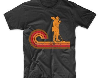 Retro Style Coinshooter Silhouette Metal Detecting T-Shirt