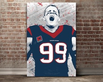 Houston Texans Canvas Print - Houston Texans Art - Houston Texans Wall Art - JJ Watt - Digital Illustration - Houston Texans Print