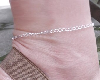 Silver anklet simple stitch - 925 Silver Sterling
