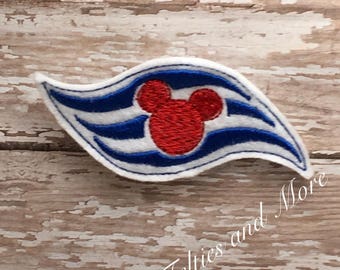 Mickey Disney Cruise Flag Iron On Patch, Sew On Patch, Embroidered Iron or Sew on Patch, summer time, Cruise Vacation, Disney Vacation