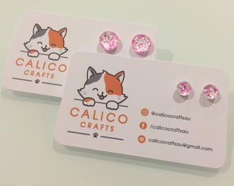 OH MARIE EARRINGS handmade custom cabochon glitter jewellery
