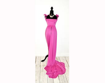 Pink maternity dress for pregnency photoshoot. Size M/L (Eur 38-40, UK 10-12, US 6-8)