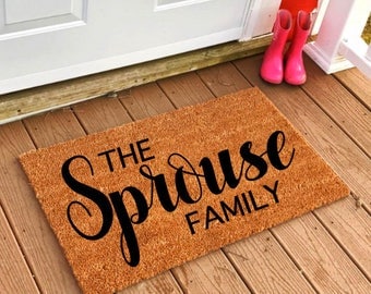 Personalized Doormat, Custom Doormat, Custom Rug, Personalized Rug, Last Name Doormat, Newlywed Doormat, Housewarming Gift, Custom Home