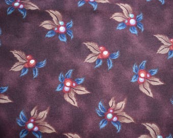 Brown Floral Fabric | Etsy