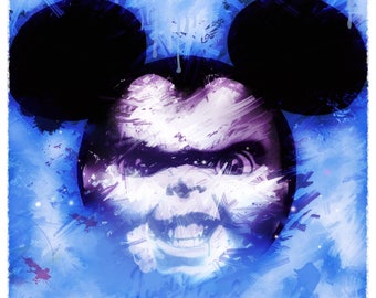 Chucky Mouse Mickey, Disney, imprimable, dessin, peinture, décoration, enfant, tableau, illustration, print, chucky