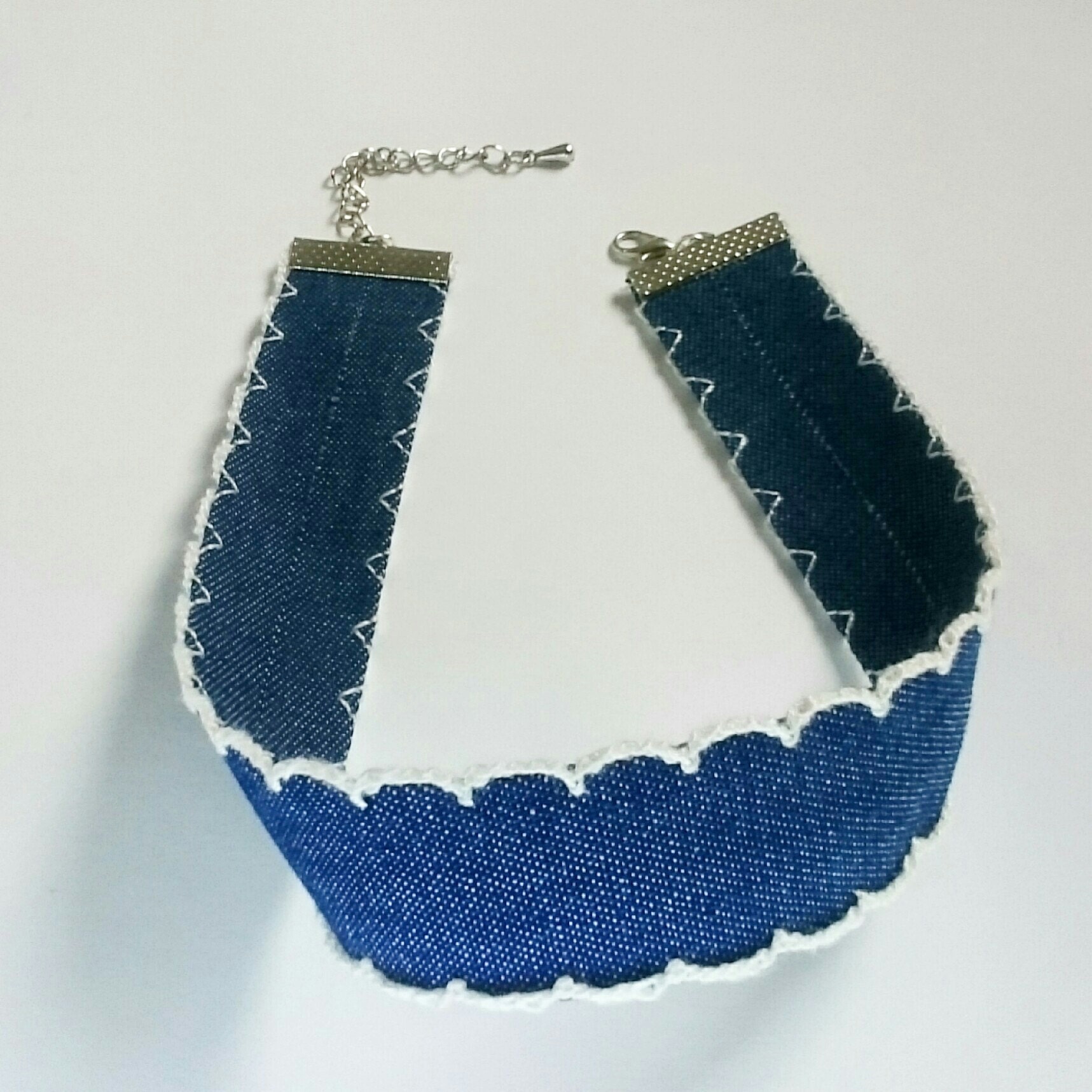 Fringe earrings Silver denim earrings tassel gift boho wife