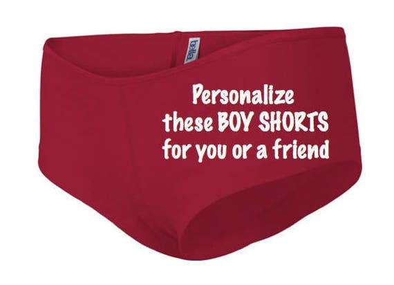 Personalize these red Boy Shorts for you or a friend * FAST SHIPPING * Custom bachelorette gift for her