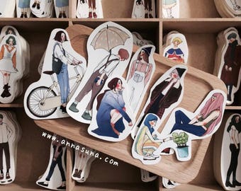 La Dolce Vita Personal Sticker, Flower Girl Sticker Set, Summer Girl Sticker, Bullet Journal Sticker, Fashion Girl Sticker