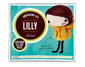 Lilly Amigurumi Kit, Crochet Doll, Crochet Kit, Amigurumi Doll, Sad Doll, Craft Kit, Crochet Tutorial, Crochet Pattern, Limited Edition,