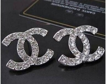 Chanel Silver Stud Diamond Earrings