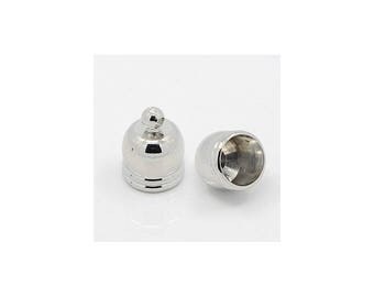 Cabochon / cord 7 x 10 mm - set of 20 - Platinum tip