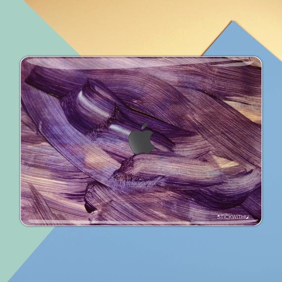 Brush texture macbook skin paint macbook decal purple macbook