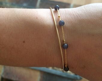 Bracelet with grey pearls