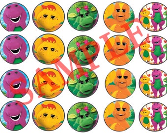 Barney Birthday Party Cupcake Toppers Baby Bop & BJ Baby