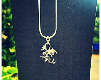 Beautiful double sided tibetan silver dragon necklace. 925 silver chain. Gift Bag Packaged.