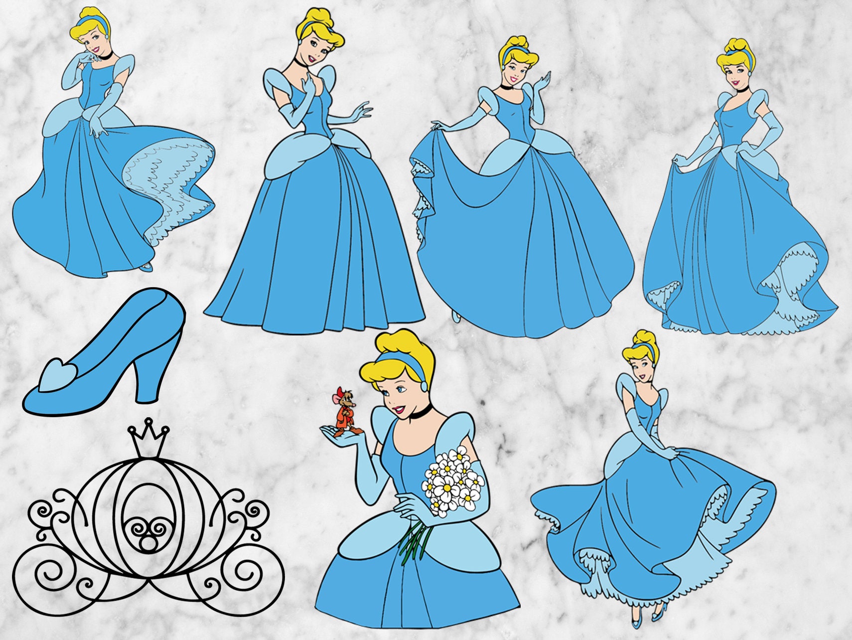 Cinderella Svg Clipart Cinderella Princess SVG Disney