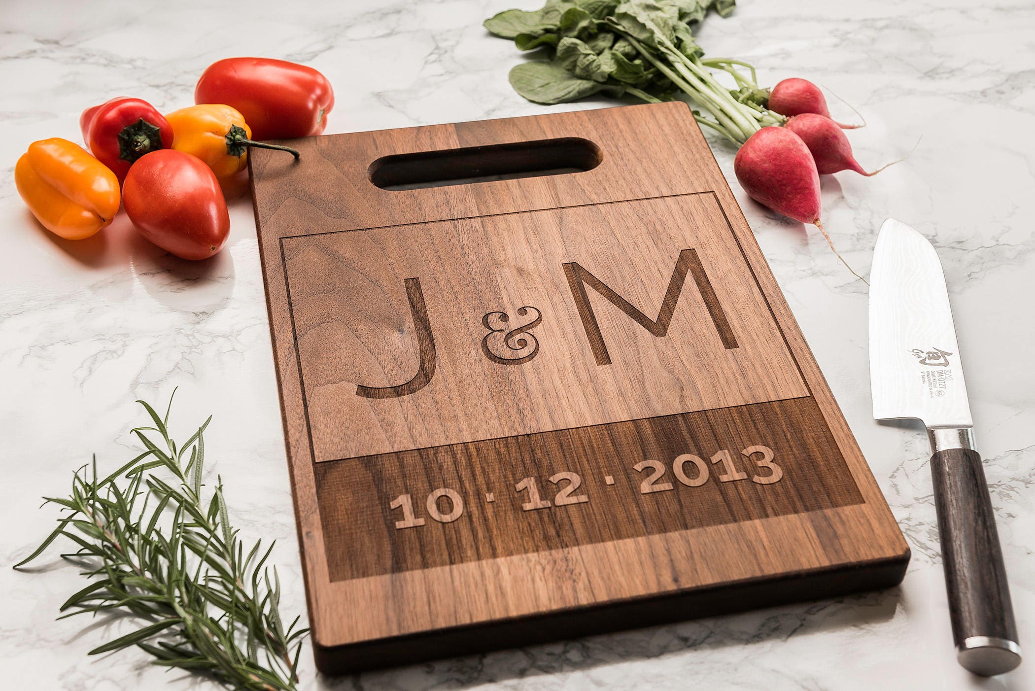 Personalized Engraved Charcuterie Board Monogrammed Cutting Board Engagement T For Couple 