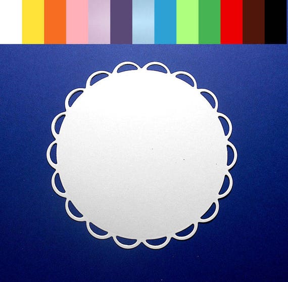 Scallop Circle Paper Die Cuts Choose Size & Color Cardstock