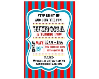 24hrs Turn around time, Carnival invitation Carnival theme party invite Carnival birthday invitation Circus birthday invitation Circus party