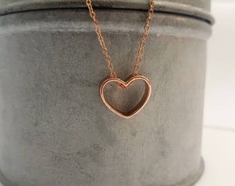 Tiny heart necklace, delicate necklace , bridesmaid gift , valentines gifts, gift for mum