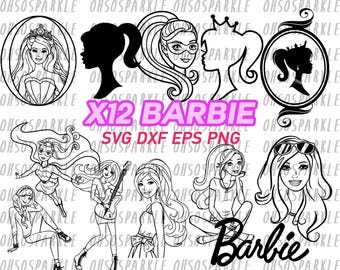 barbie svg, clipart, doll, barbie doll, vector, decal, vinyl, stencil, silhouette, line art, cut files,